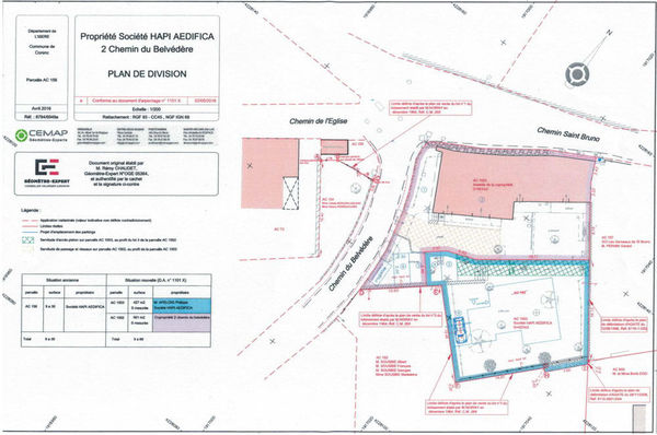 Plan de division de terrains Corenc